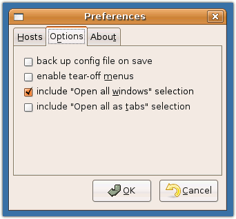 Options dialog screenshot